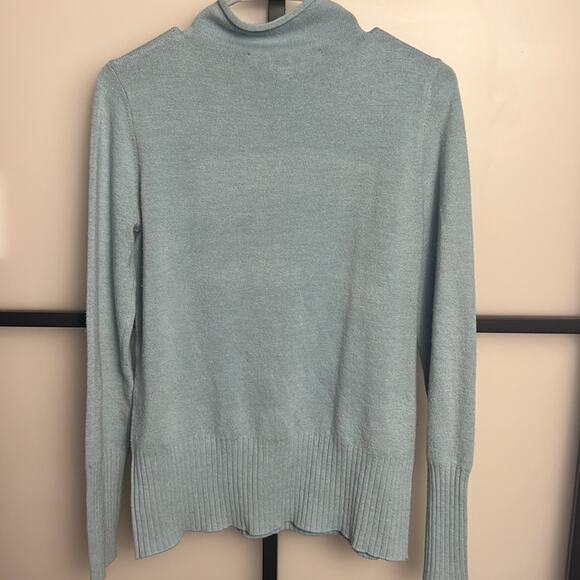 French Connection Light Blue Turtleneck Sweater Size Medium - Picture 5 of 5